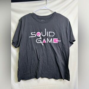 Netflix Squid Game Black Crop Top with Pink Highlights